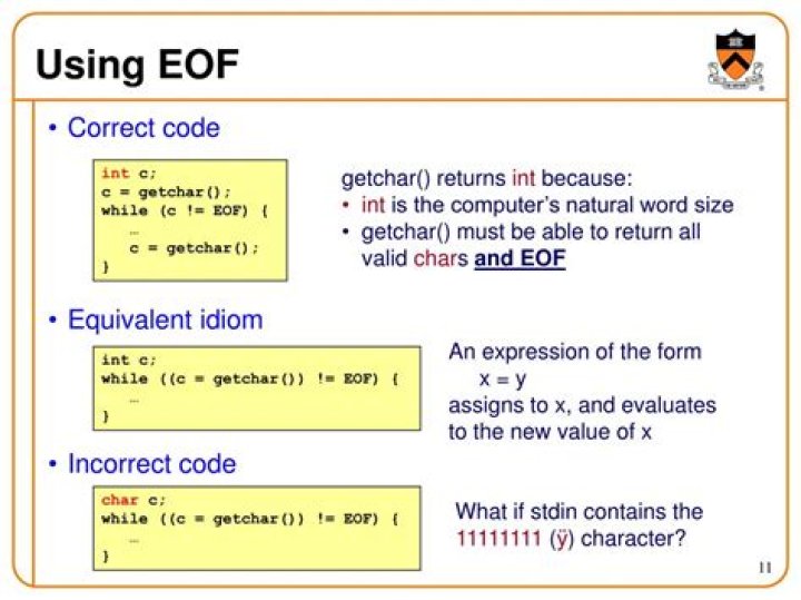 Representing EOF in C code?