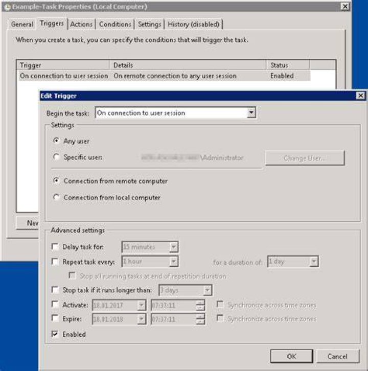 Run application or script on Windows RDC connection