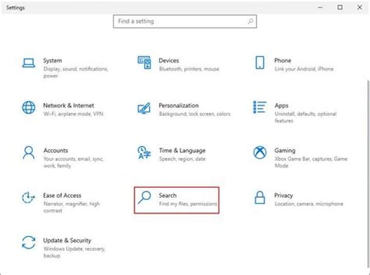 search setting