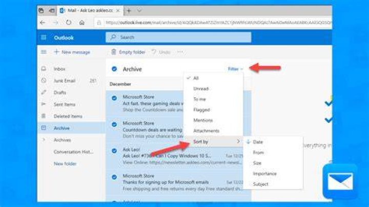 Select and Delete Multiple Emails in MS Outlook Web App