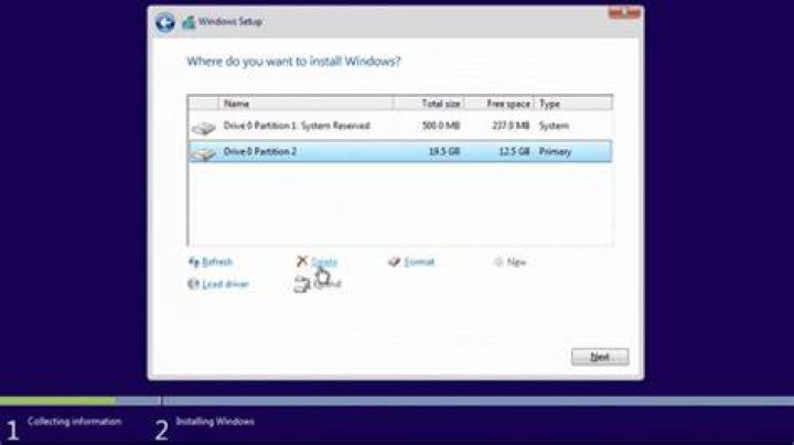 selecting image to install