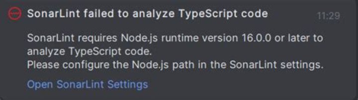 sonarlint failed to analyze javascript code
