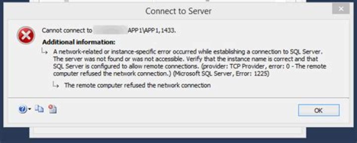 The remote computer refused the network connection Error
