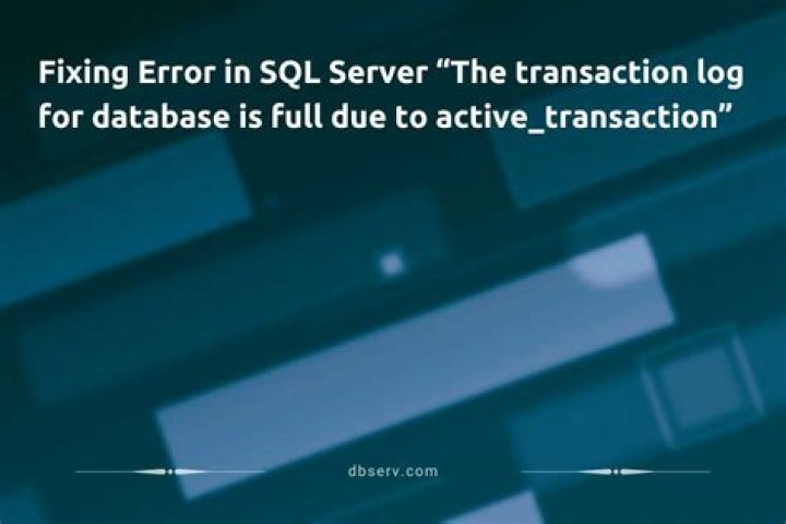 The transaction log for the database is full