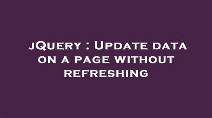Update data on a page without refreshing
