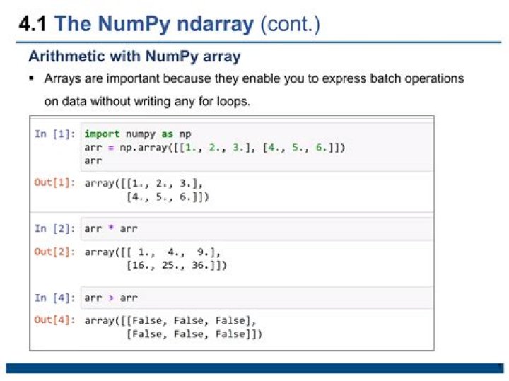 using numpy arrays for integer and array inputs
