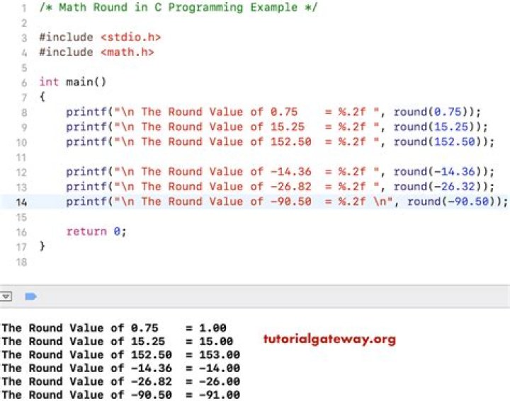 Using round() function in c