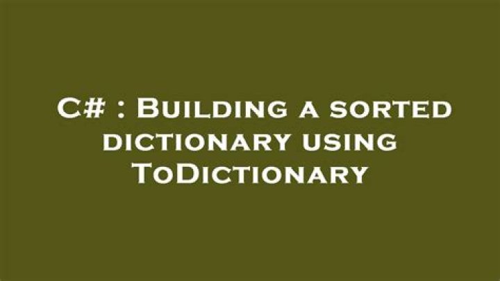 Using .ToDictionary()
