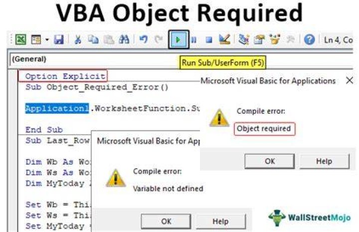VBA Help: Object Required Error