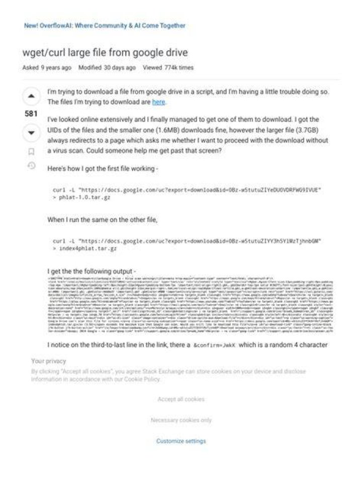 wget/curl large file from google drive