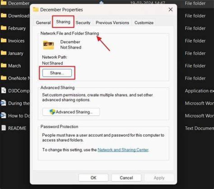 What do these shared folder settings mean?