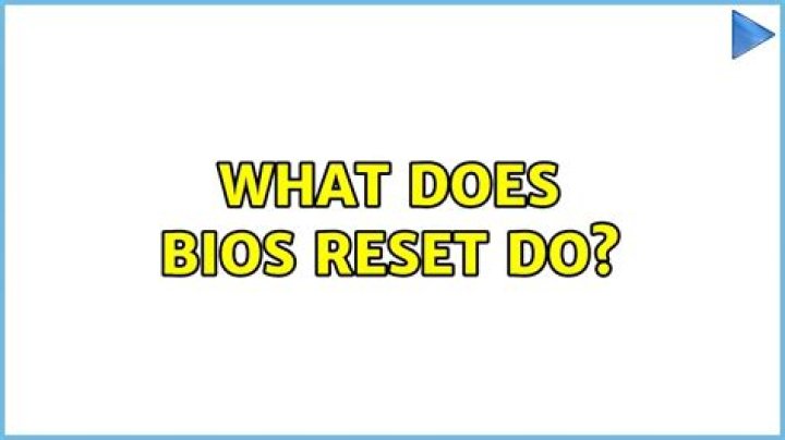 What does BIOS reset do?