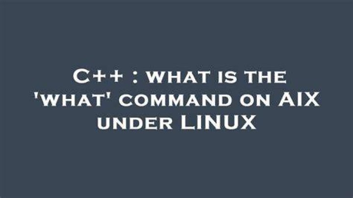 what is the 'what' command on AIX under LINUX