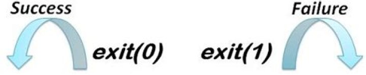 What is the difference between exit(0) and exit(1) in C?
