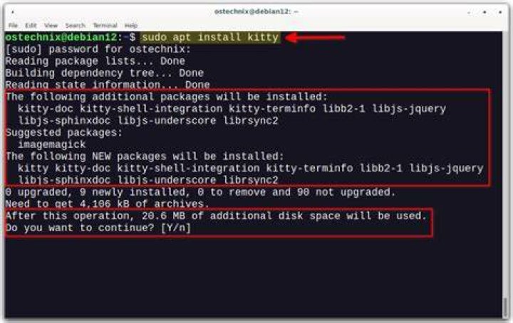 What is the -y flag in the `apt install` command?