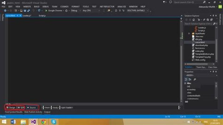 Where is the visual studio HTML Designer?