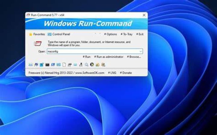 Where is the Windows Run command located?