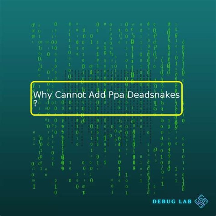 Why cannot add PPA deadsnakes?