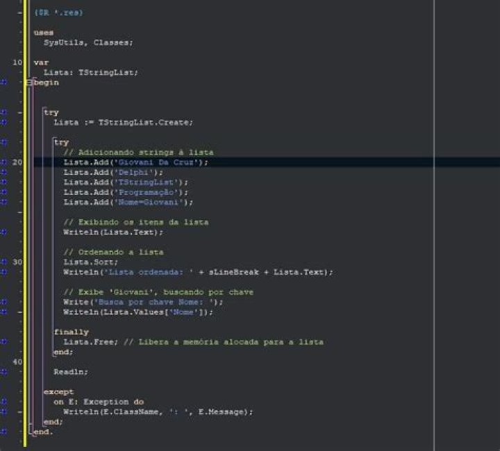 Why variables are declared as TStrings and created as TStringList?