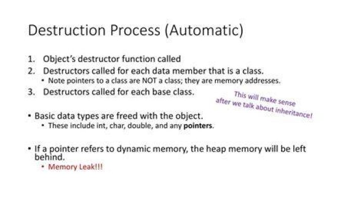 Will destructor delete built-in types and pointer objects?