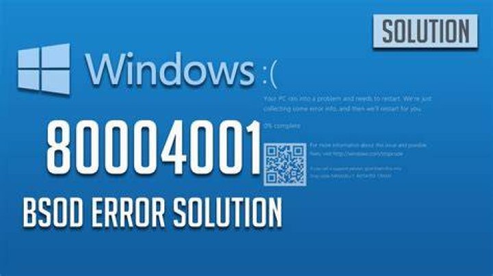 Windows 10 not booting 80004001 error code