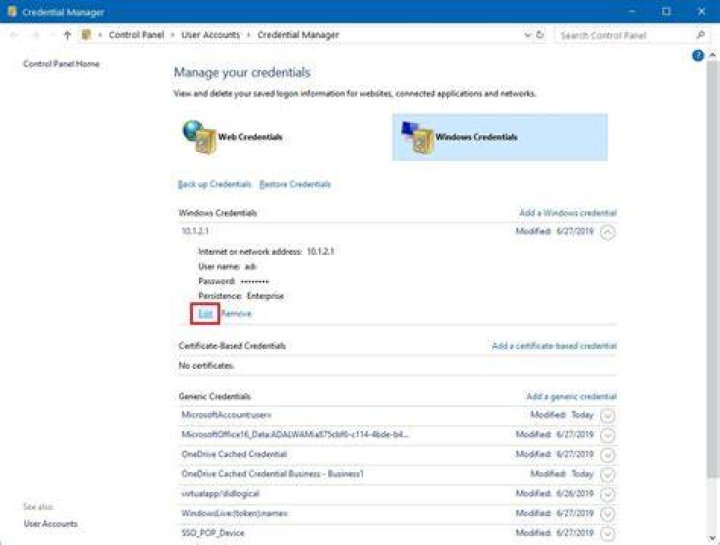 windows credentials
