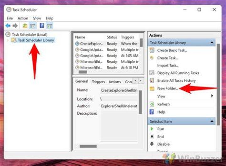 Windows Task Scheduler Folder Structure