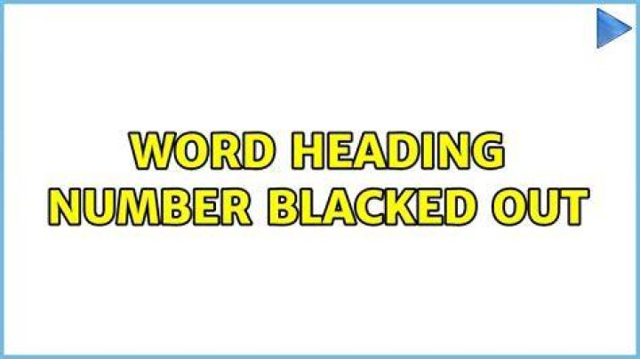 Word heading number blacked out